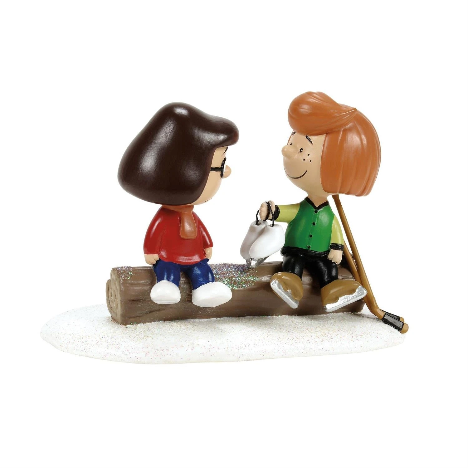 Department 56 Peppermint Patty & Marcie Try Skating
