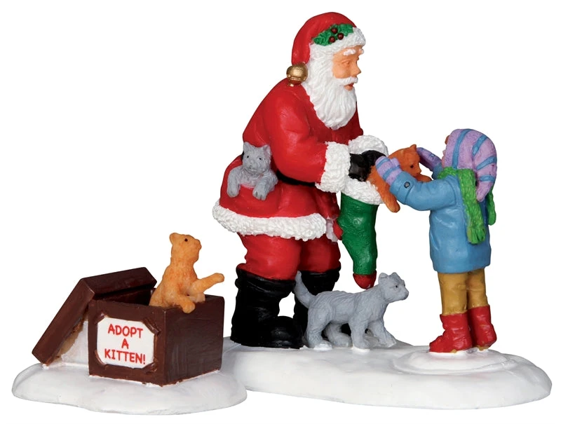 Lemax Santa And Kittens - 2 Piece Set - Image 3