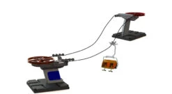 Basic Ski Lift - Black And Red - Base Mount - Includes 4-seater Chair