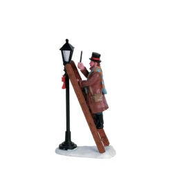 Lemax Lamplighter On A Ladder Figurine