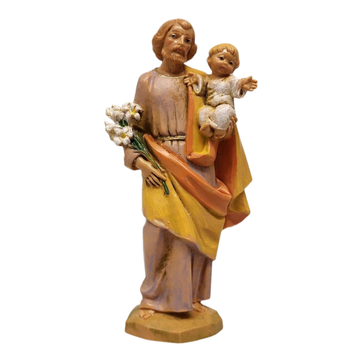 St Joseph With Child Nativity Figurine - 5 Inch Scale