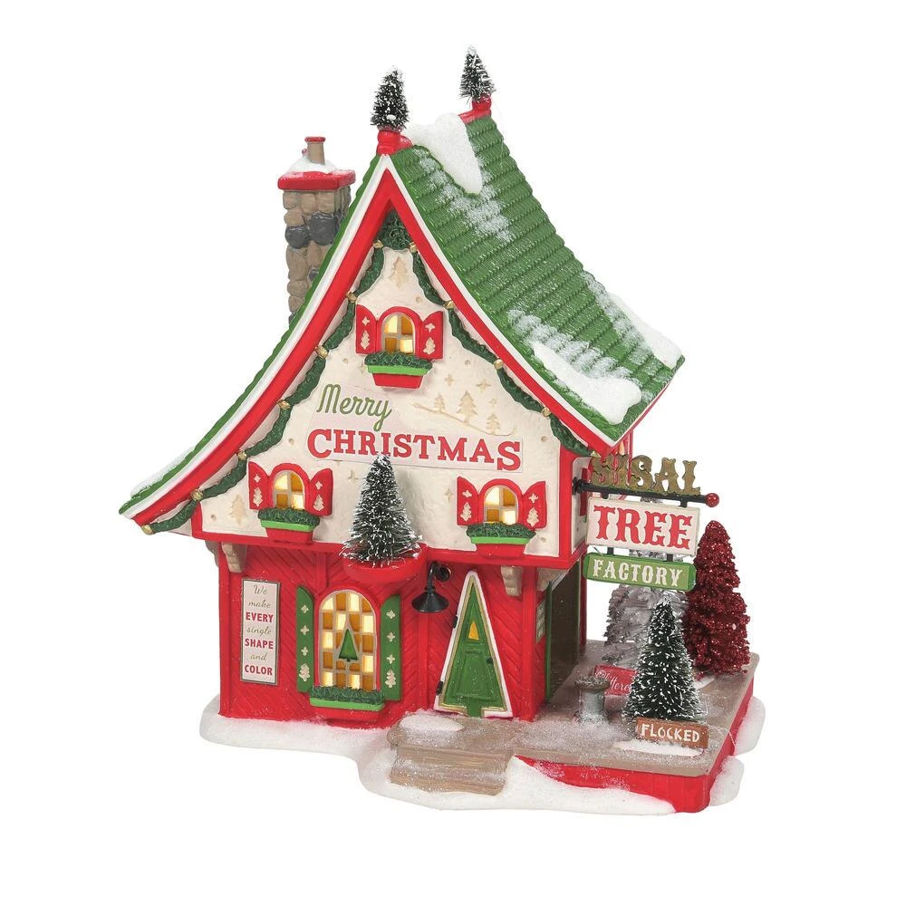 Department 56 North Pole Sisal Tree Factory - Image 3